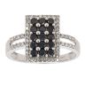 9ct White Gold 0.75ct Black and White Diamond Ring