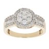 9ct Yellow Gold 0.80ct Brilliant and Baguette Cut Diamond Cluster Ring