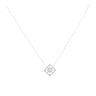 Silver Cubic Zirconia Cluster Square Pendant and Chain 16" by Icesia