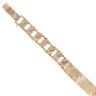 9ct Yellow Gold Curb Bark ID Bracelet 8"
