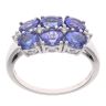 18ct White Gold 0.04ct Diamond And Tanzanite Cluster Ring