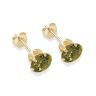9ct yellow gold 6mm dark peridot CZ stud Earrings