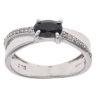 9ct White Gold 0.10ct Diamond And Sapphire Solitaire Ring