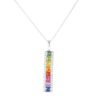18ct White Gold 0.35ct Brilliant Cut Diamond And Multi-Gemstone Pendant And Chain 18"