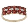 9ct Yellow Gold 0.01ct Diamond and Garnet Fancy Ring