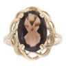 9ct Yellow Gold Smoky Quartz Single Stone Ring