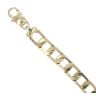 9ct Yellow Gold Patterned and Plain Curb Bracelet 8.5"