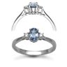 18 Carat White Gold D-8pt Tanzanite-39pt 3 Stone Ring