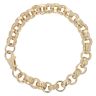 9ct Yellow Gold Patterned and Plain Belcher Bracelet 9.5"