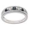 18ct White Gold 0.11ct Diamond And Sapphire Ring