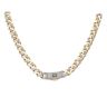 14ct Yellow Gold Monaco Classic Alternate Pave Lock Curb Chain 20"