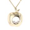 14ct Yellow Gold 0.20ct Brilliant Cut Diamond Apple Pendant And Chain 24"
