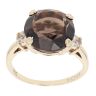 9ct Yellow Gold Smoky Quartz And Cubic Zirconia Ring