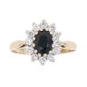 9ct Yellow Gold Cubic Zirconia and Sapphire Cluster Ring