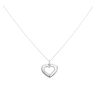 9ct White Gold Cubic Zirconia Double Heart Pendant and Chain 18"