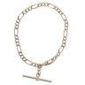9ct Yellow Gold Figaro T-Bar Bracelet 7.5"