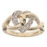 9ct Yellow Gold 0.15ct Diamond Heart Crossover Ring