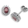 9 Carat White Gold 25pts Diamond & Ruby Stud Earrings
