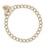 9ct Yellow Gold Heart Lock Charm Bracelet 7"