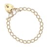 9ct Yellow Gold Heart Lock Curb Bracelet 7"