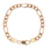 9ct Yellow Gold Figaro Bracelet 7"