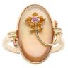 9ct Yellow Gold Pink Sapphire and Mother Of Pearl Ring