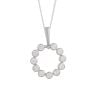 Sterling Silver Bezel Halo Cubic Zirconia Pendant