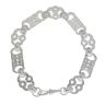 Silver Patterned Stars And Bars Bracelet 9" By Icesia