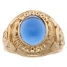 Silver Gold Plated Blue Gemstone College Ring