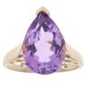 9ct Yellow Gold Amethyst Pear Solitaire Ring