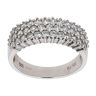 14ct White Gold Cubic Zirconia Three Row Ring