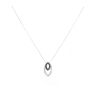 14ct White Gold Black And White Cubic Zirconia Pendant And Chain 18"