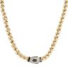 14ct Yellow Gold Monaco Loop Plain Pave Lock Chain 18"
