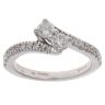 14ct White Gold 0.50ct Brilliant Cut Diamond Two Stone Twist Ring