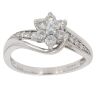 9ct White Gold 0.44ct Brilliant Cut Diamond Cluster Ring