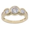 9ct Yellow Gold Cubic Zirconia Three Stone Ring