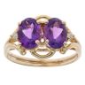 14ct Yellow Gold 0.02ct Diamond And Amethyst Ring