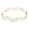 9ct Yellow White and Rose Gold Hinged Wave Bangle