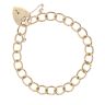 9ct Yellow Gold Heart Lock Charm Bracelet 7.5"