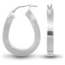 Mint Of London 925 Silver Oval Square Tube Hoop Earrings