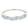 9ct White Gold Aquamarine Hinged Bangle