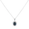 18ct White Gold Sapphire and 0.40ct Diamond Pendant and Chain 16"