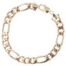 9ct Yellow Gold Figaro Bracelet 9.5"