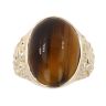 9ct Yellow Gold Tiger Eye Patterned Signet Ring