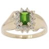 9ct Yellow Gold 0.05ct Diamond and Green Gemstone Cluster Ring
