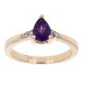 9ct Yellow Gold Created Amethyst and Diamond Ring