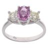 18ct White Gold 0.50ct Diamond And Pink Sapphire Three Stone Ring