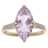 9ct Yellow Gold 0.15ct Diamond And Amethyst Ring