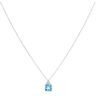9ct White Gold 0.05ct Diamond and Blue Topaz Pendant and Chain 16"