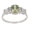 9ct White Gold Peridot And Cubic Zirconia Ring